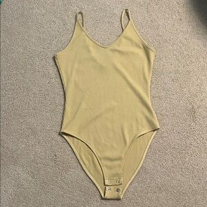 American Eagle Outfitters mustard ribbed bodysuit